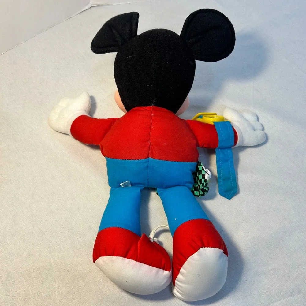 Vintage Disney Mickey Mouse Dress Me Learning‎ Plush Toy Zipper Button Buckle